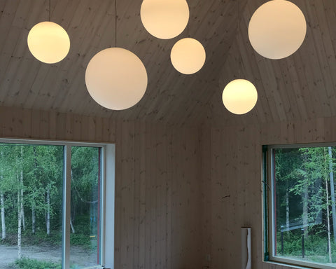 A sky full of moons. When light becomes part of the architecture.