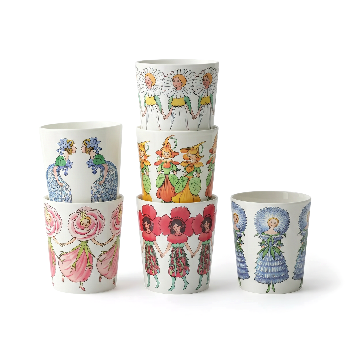 Elsa Beskow Mug 28cl – Set of 6 Flower Feast