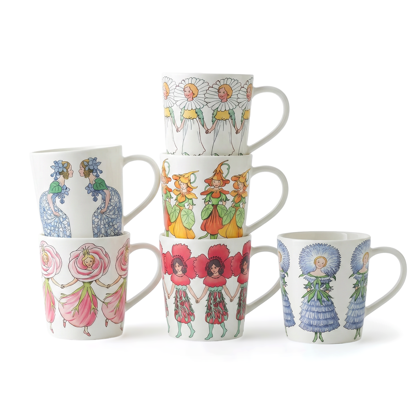 Elsa Beskow Mug 40cl – Set of 6 Flower Feast